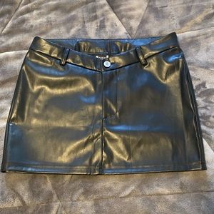 Brand new black fake leather skirt from shein size small!